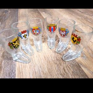 German Shot Glass Boots Hand Blown Collectibles 6